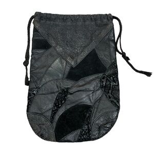 Vintage Mena Montreal black patchwork leather suede bag